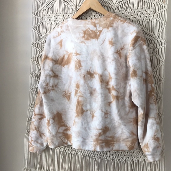 Madewell pullover tie dye tan & white sweatshirt sz Small - Picture 5 of 6